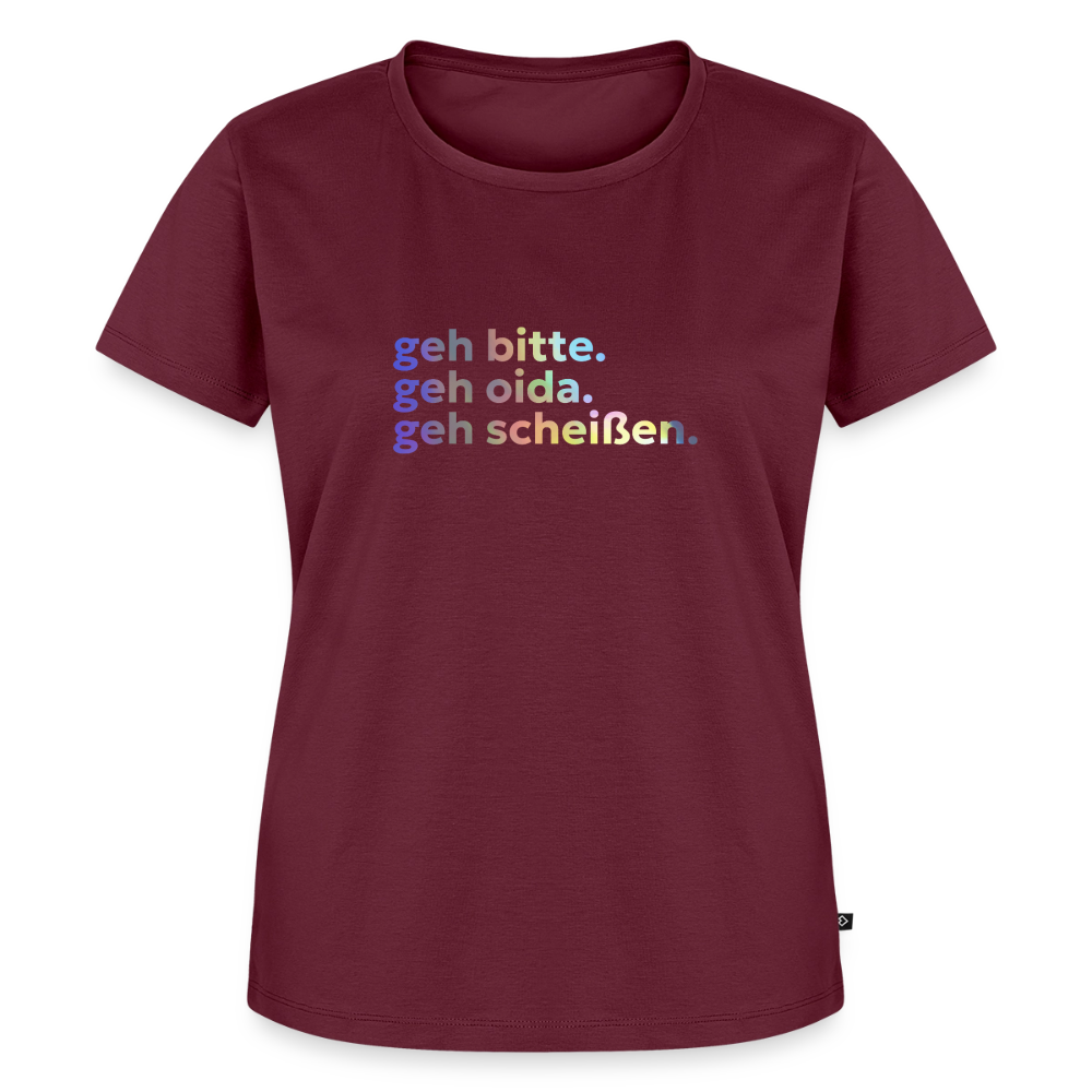 geh bitte. geh oida. geh scheißen - burgundy